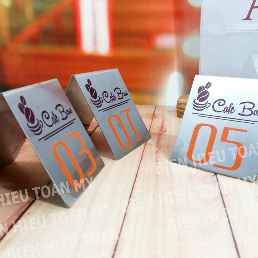 Combo 5 biển số bàn INOX khắc theo yêu cầu