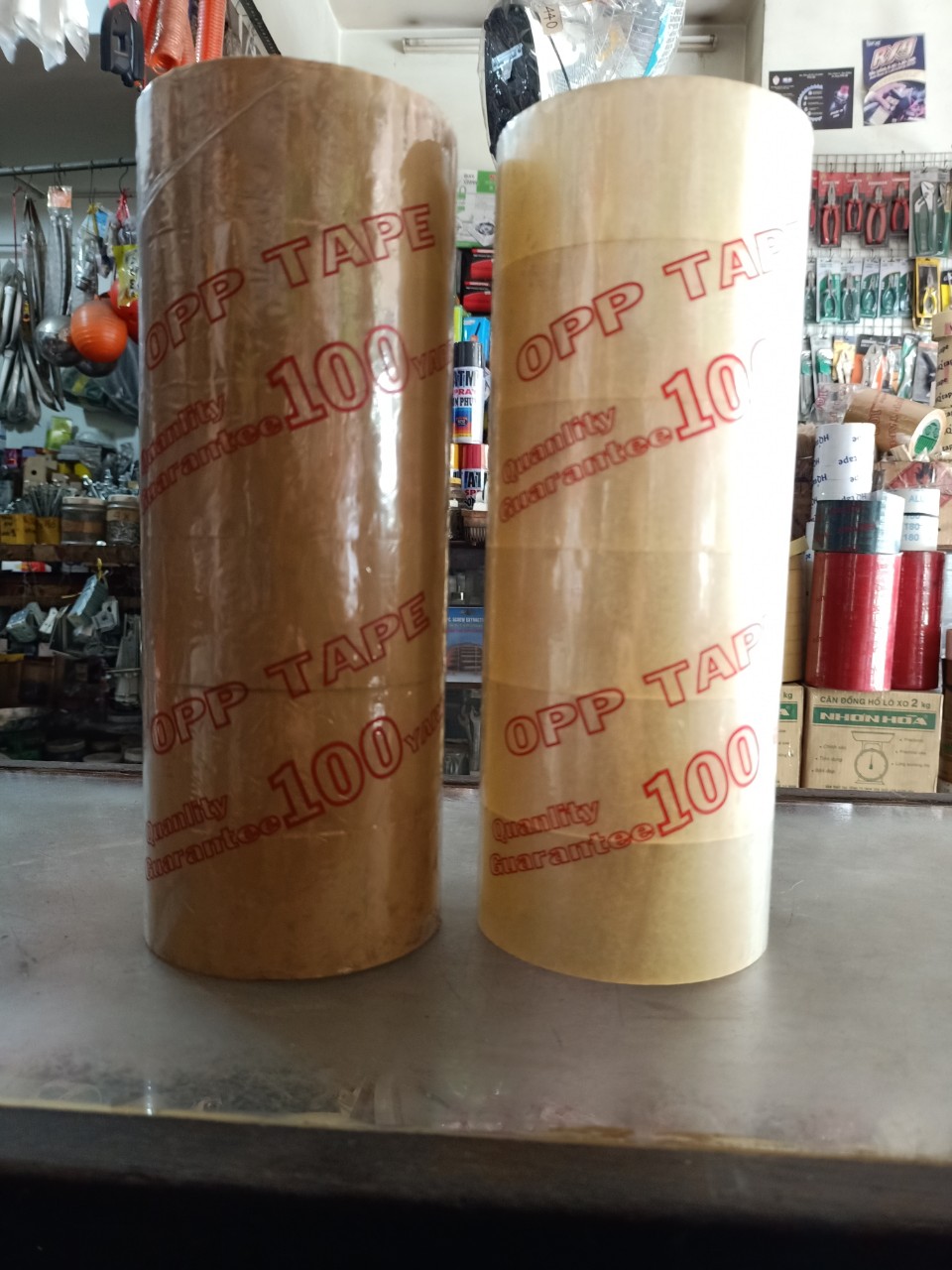 6 cuộn băng keo dán thùng 5f 100 yards