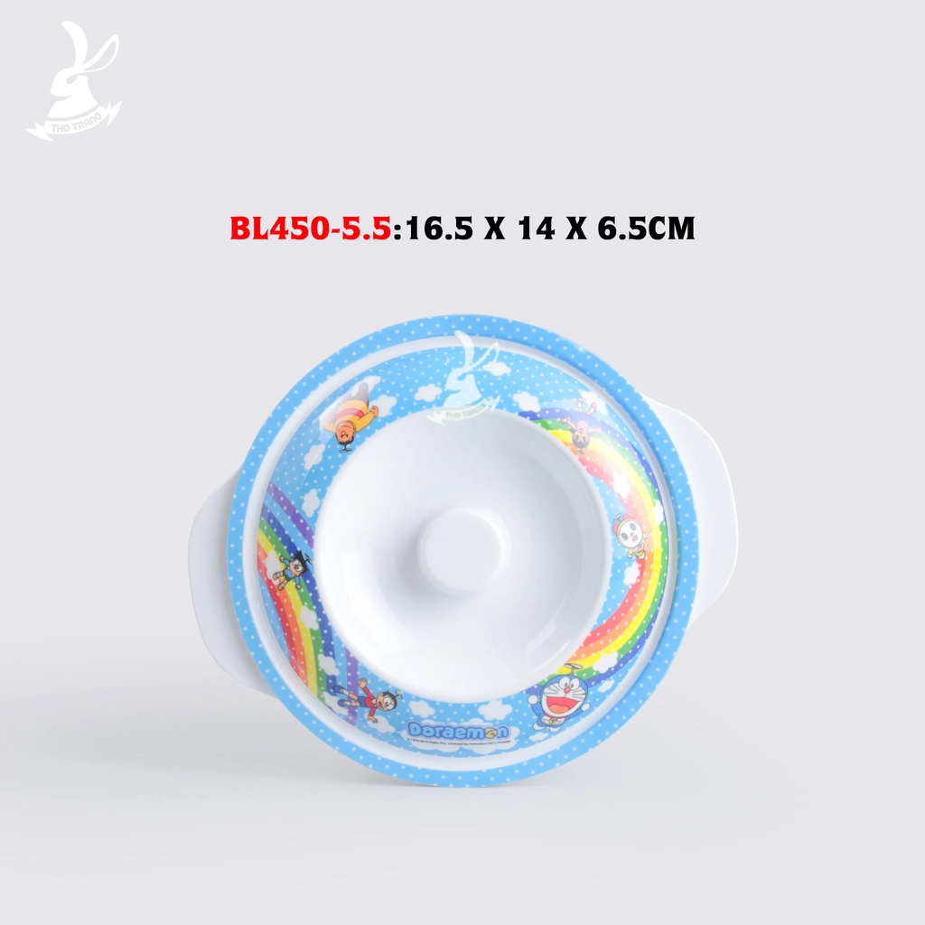 Bộ chén dĩa ăn dặm trẻ em hoa văn Doraemon Rainbow cao cấp thương hiệu Superware