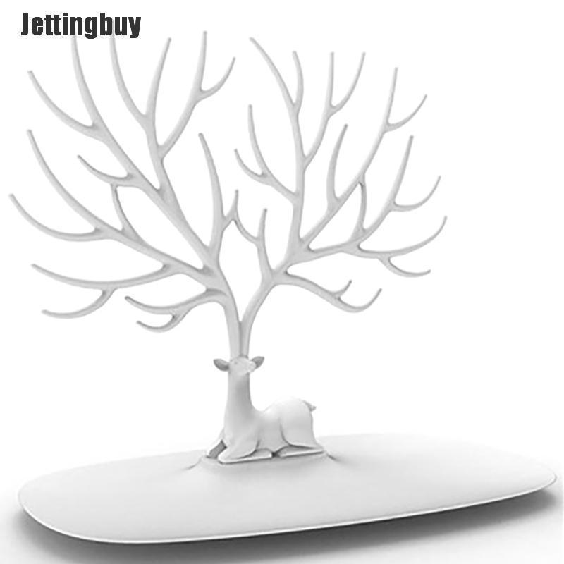 Jettingbuy Deer Jewelry Rack Earrings Necklace Ring Pendant Bracelet DisplayStand Tray Tree  Black