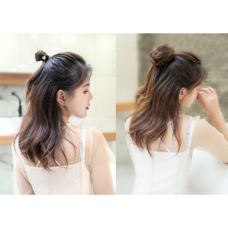 Tóc giả búi kẹp mini,  dễ sử dụng