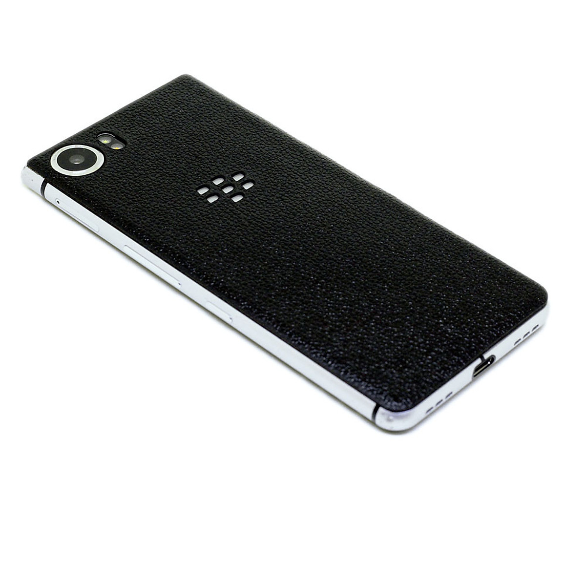 [HCM]Ốp da dán dành cho Blackberry KeyOne - Da thật nhập khẩu cao cấp - (Đen Vân)