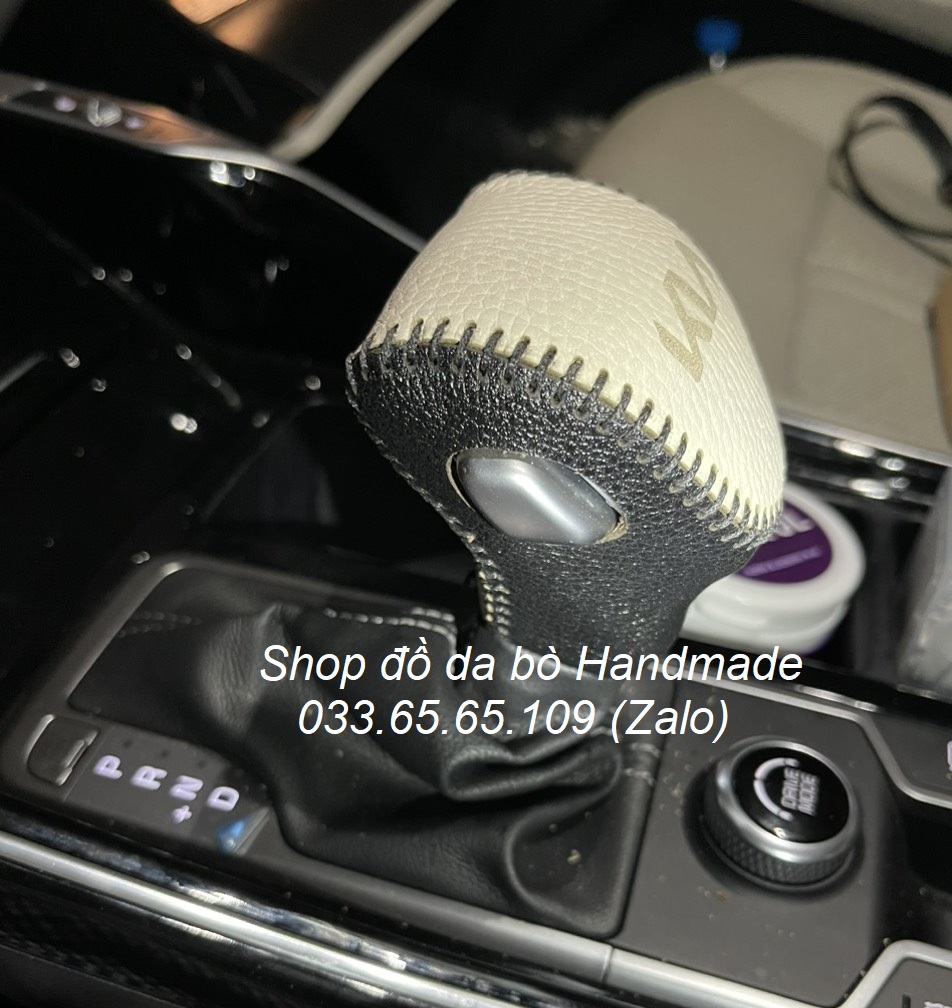 Bọc da cần số + phanh tay xe Kia Cerato 2019-2021 bằng da bò thật