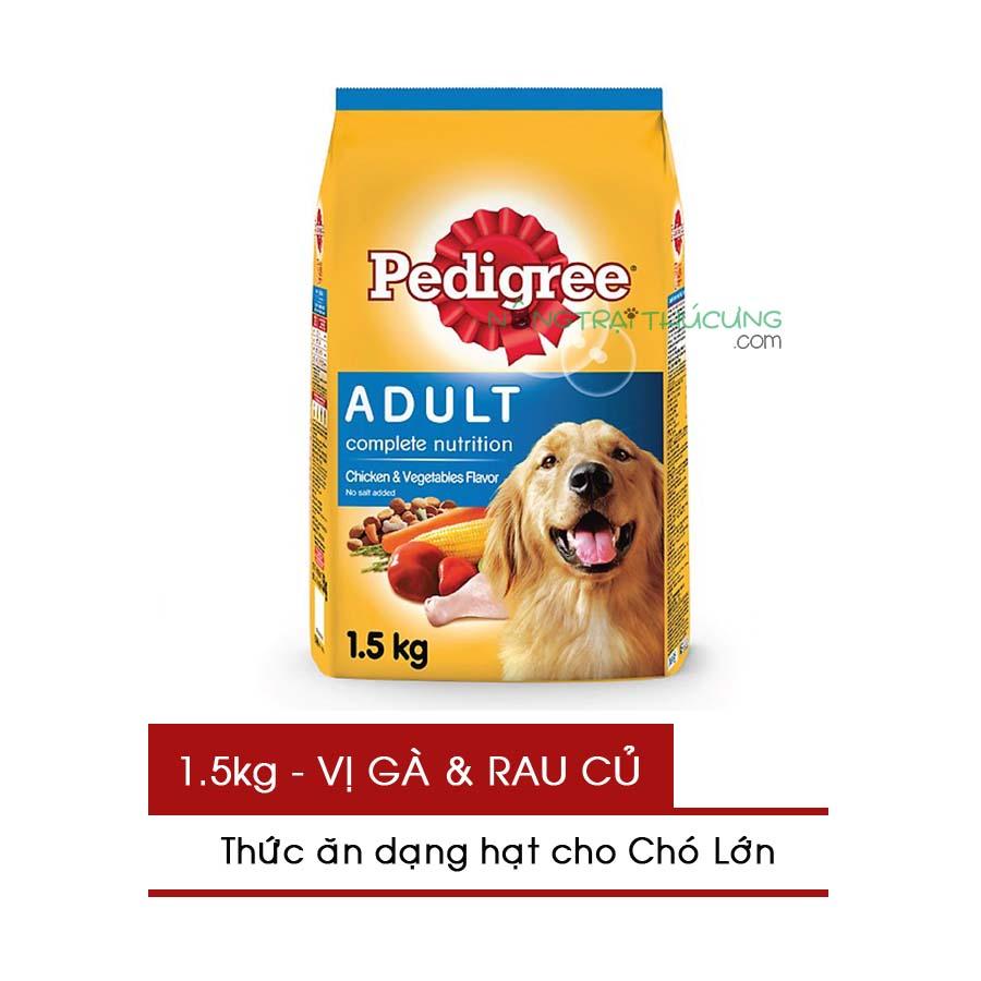 Thức ăn hạt cho Chó lớn Pedigree gói 1.5kg - Vị Gà và Rau Củ - [Nông Trại Thú Cưng]