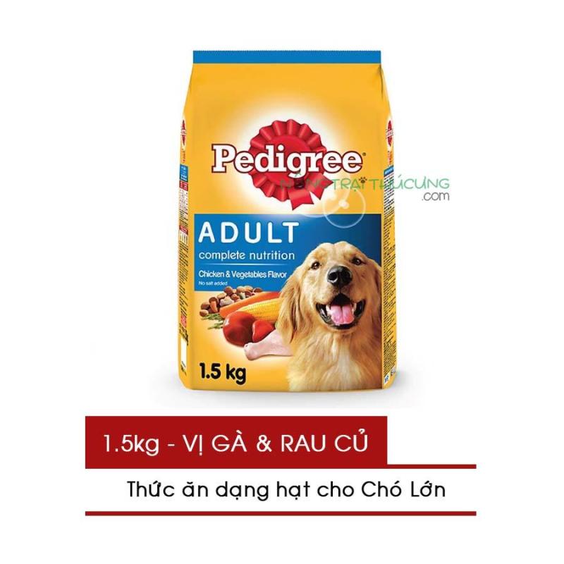 [HCM]Thức ăn hạt cho Chó lớn Pedigree gói 1.5kg - Vị Gà và Rau Củ - [Nông Trại Thú Cưng]