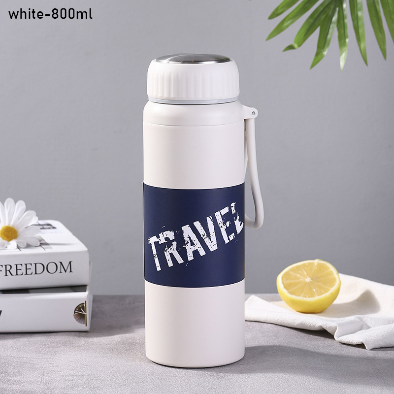 Large-capacity stainless steel outdoor sports kettle portable car sling water cup insulation cup