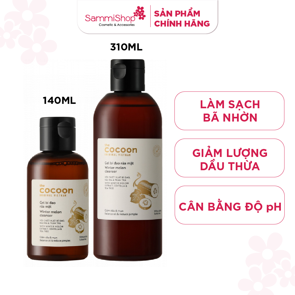 [6-11/12 VOUCHER GIẢM 8%]GEL BÍ ĐAO RỬA MẶT COCOON WINTER MELON CLEANSER