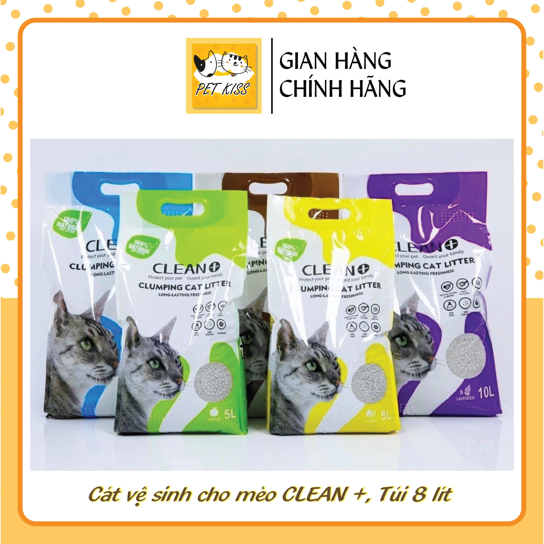 Cát vệ sinh cho mèo được làm từ cát đất sét CLEAN +