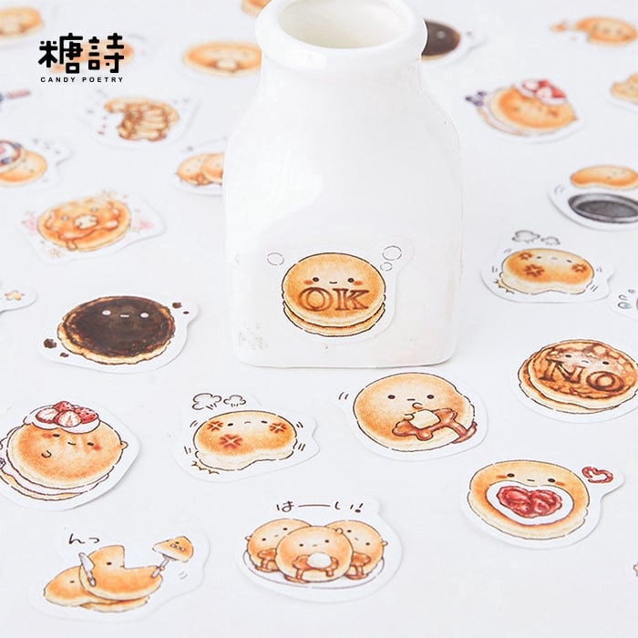 Hộp 45 Sticker Dán Bánh mì tròn