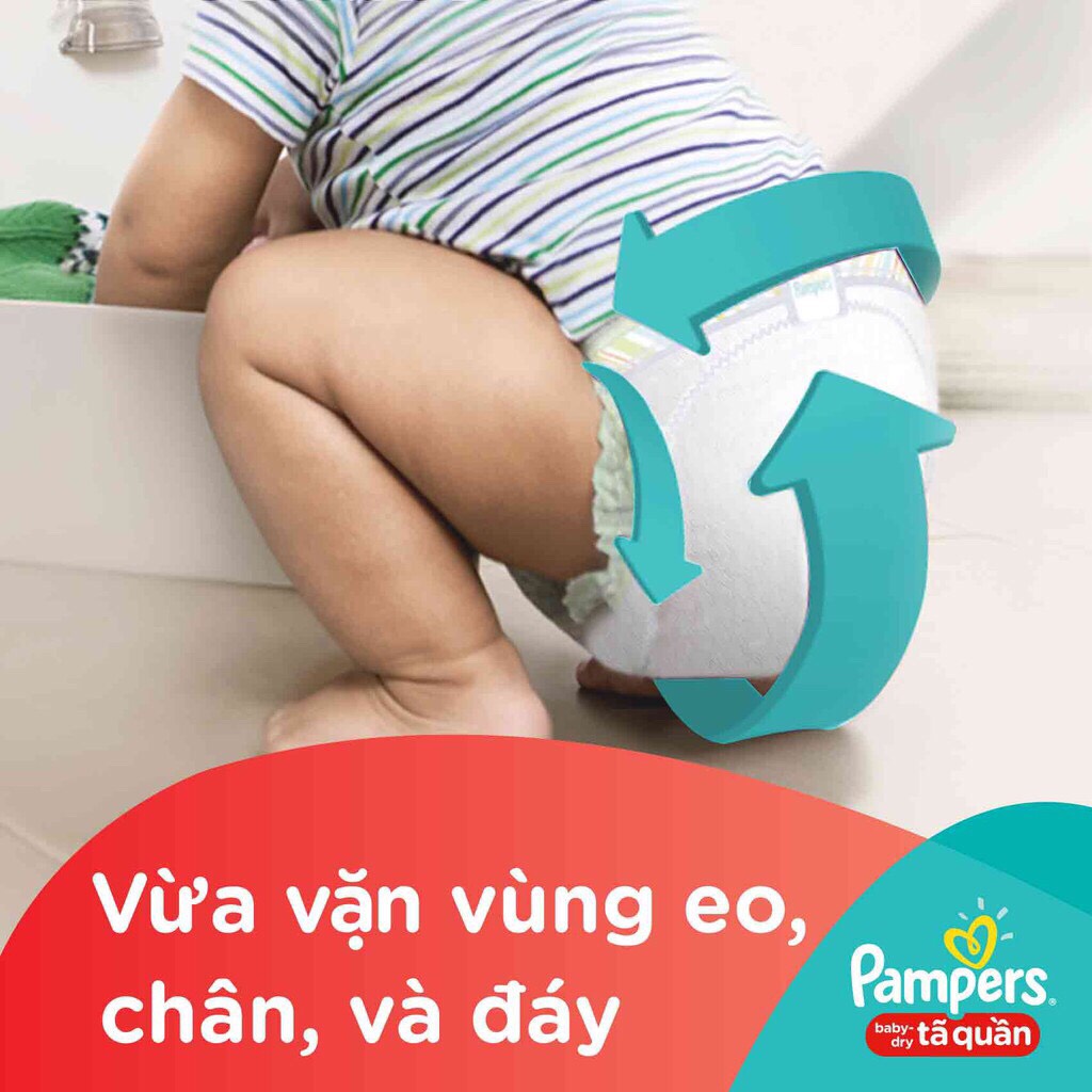 [HCM][Tặng 6 miếng tã cùng size] Tã quần Pampers Baby Dry size M 60 miếng (cho bé 7- 12kg)