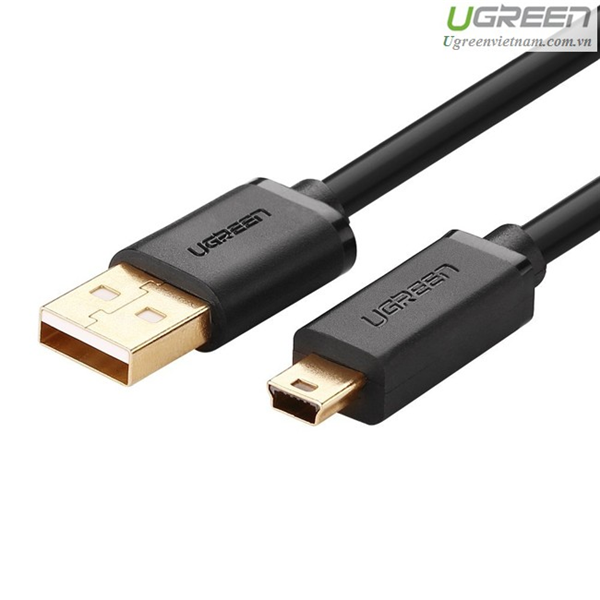 Cáp USB 2.0 to USB Mini 3m mạ vàng  Ugreen 10386 Chính Hãng