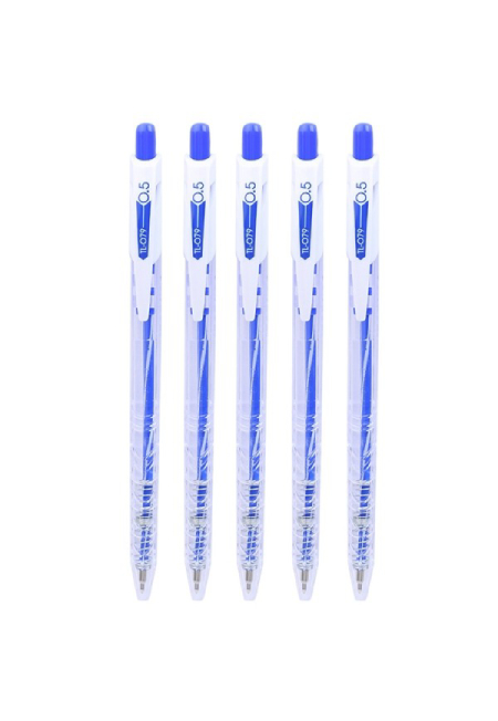 Bút bi tl-079 xanh vỉ 5 cây