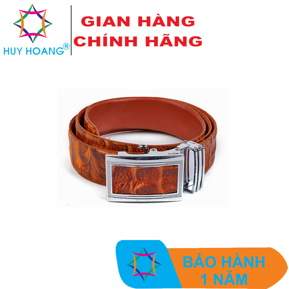Thắt lưng nam da bò vân cá sấu lớn màu da HQ4116