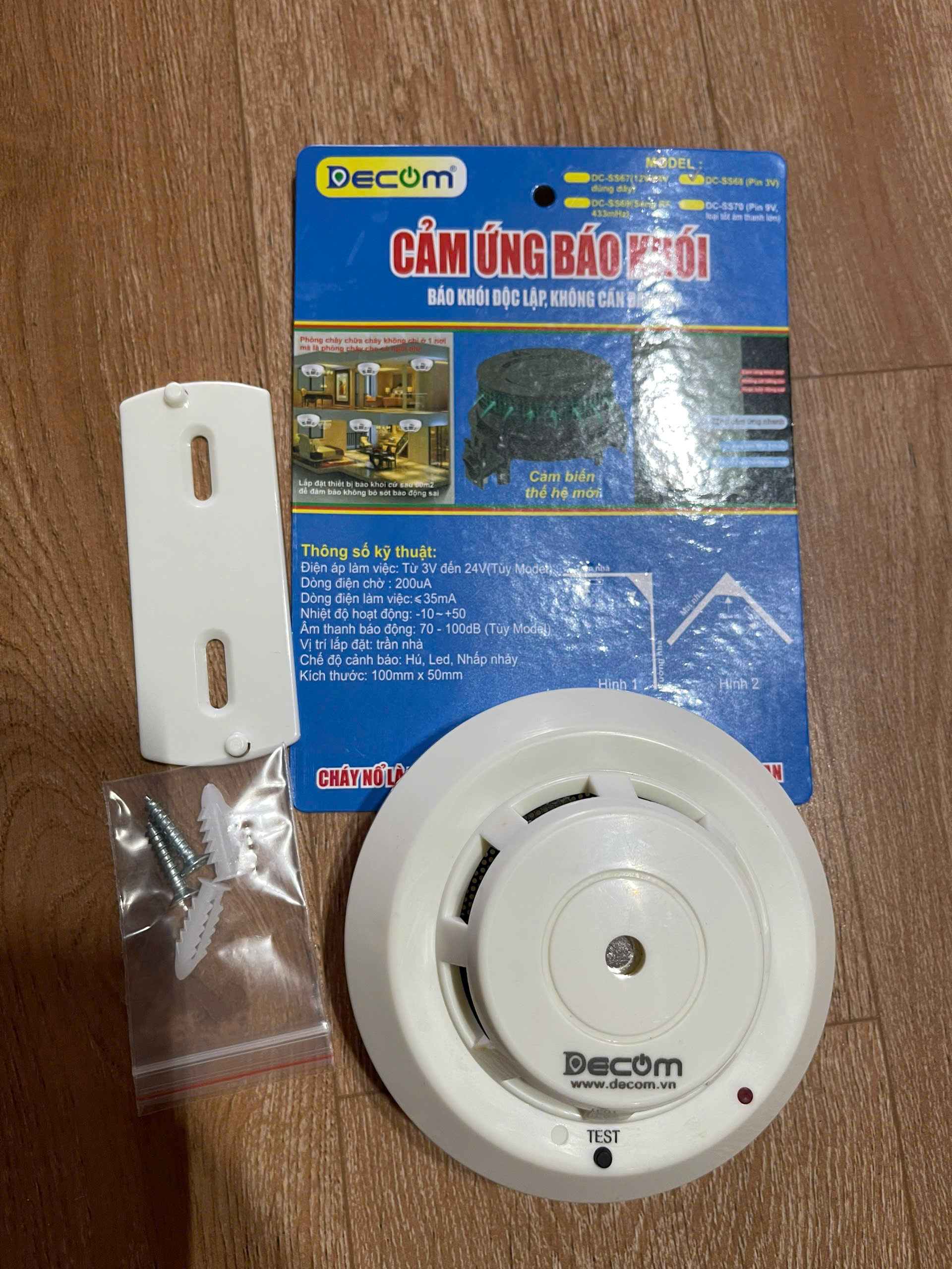 Thiết bị báo khói độc lập dùng pin , báo xì gas, báo động cháy