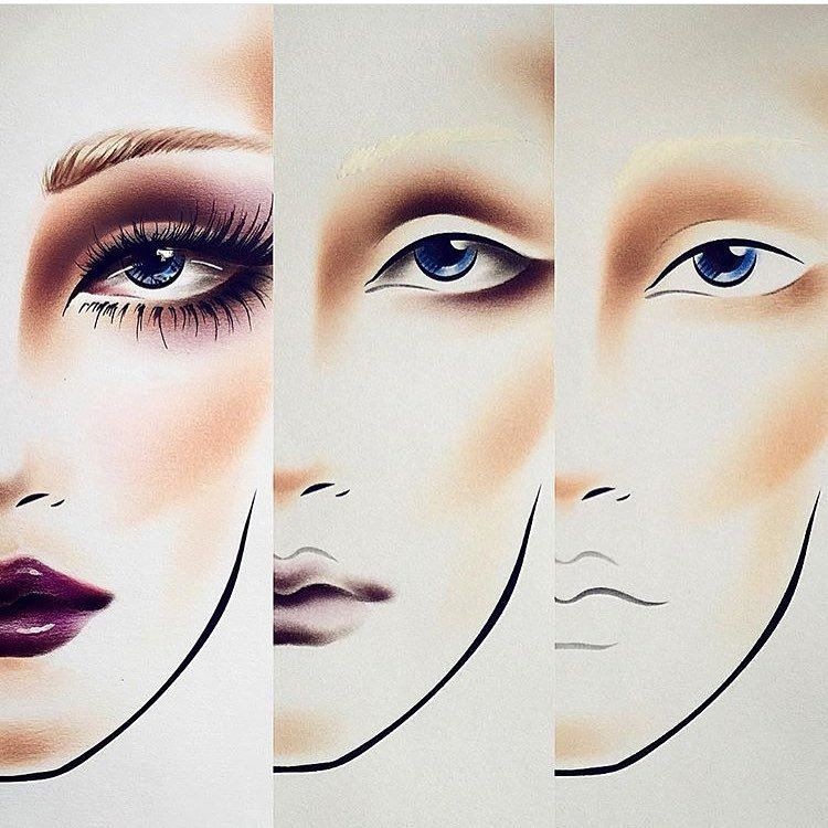 Giấy Face chart makeup thực hành makeup chuyên nghiệp bao gồm 31 mẫu mặt