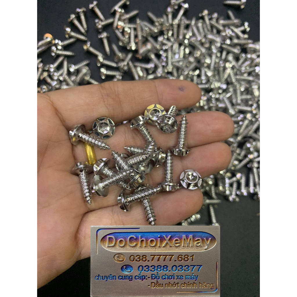 Ốc Salaya 4li xoắn , ốc 4li16 xoắn salaya inox 304 gắn áo Honda tay ga Vario Ab Vision SH . DoChoiXeMay
