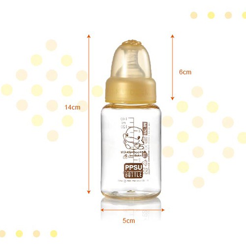 Bình sữa PPSU cổ thường kuku ku5831 140ml
