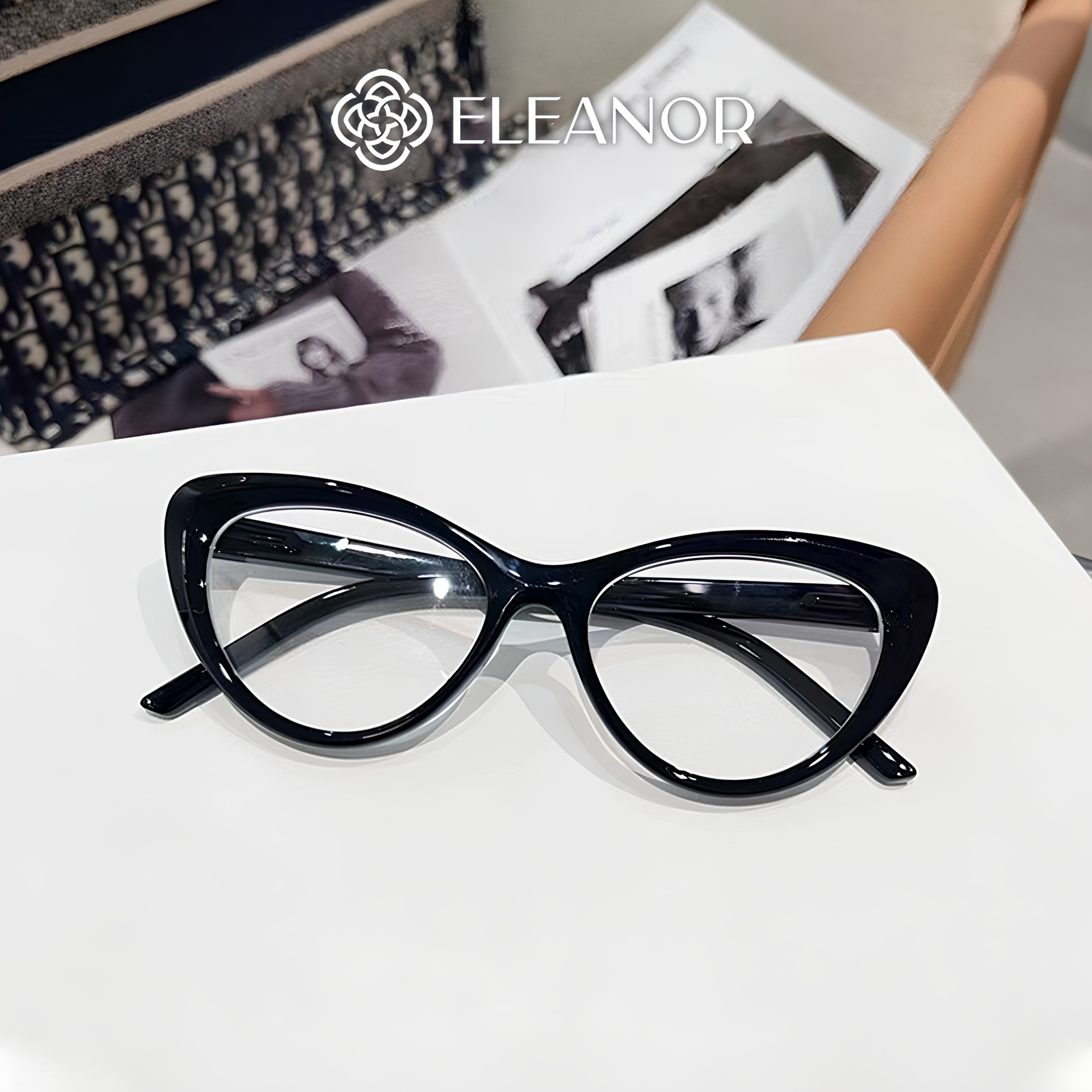 Kính mắt nam nữ Eleanor Accessories mắt kính kiểu dáng mắt mèo phụ kiện trang sức thời trang 6405