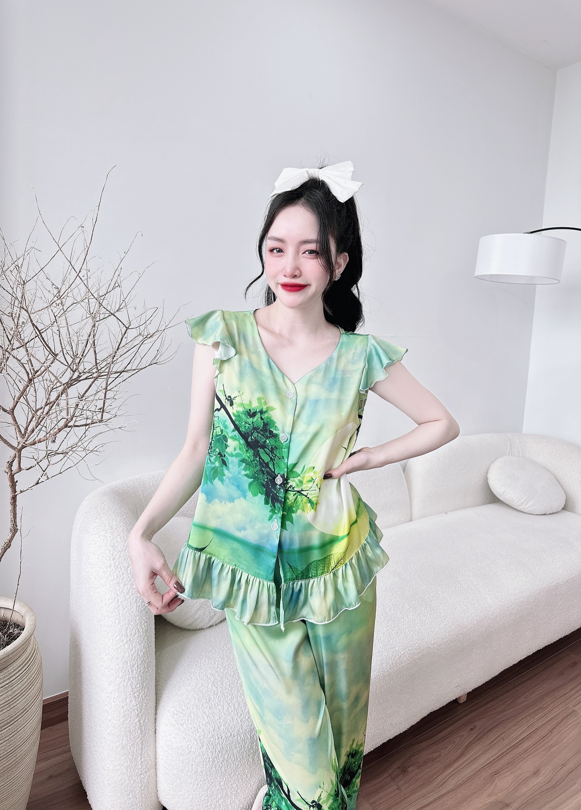 BỘ LỤA TNQD BÈO VAI THIẾT KẾ CAO CẤP
