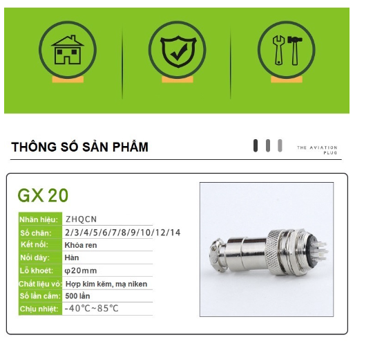 Bộ Giắc Cắm Đực Và Cái GX20 (bộ Jack cắm đực và cái GX20)