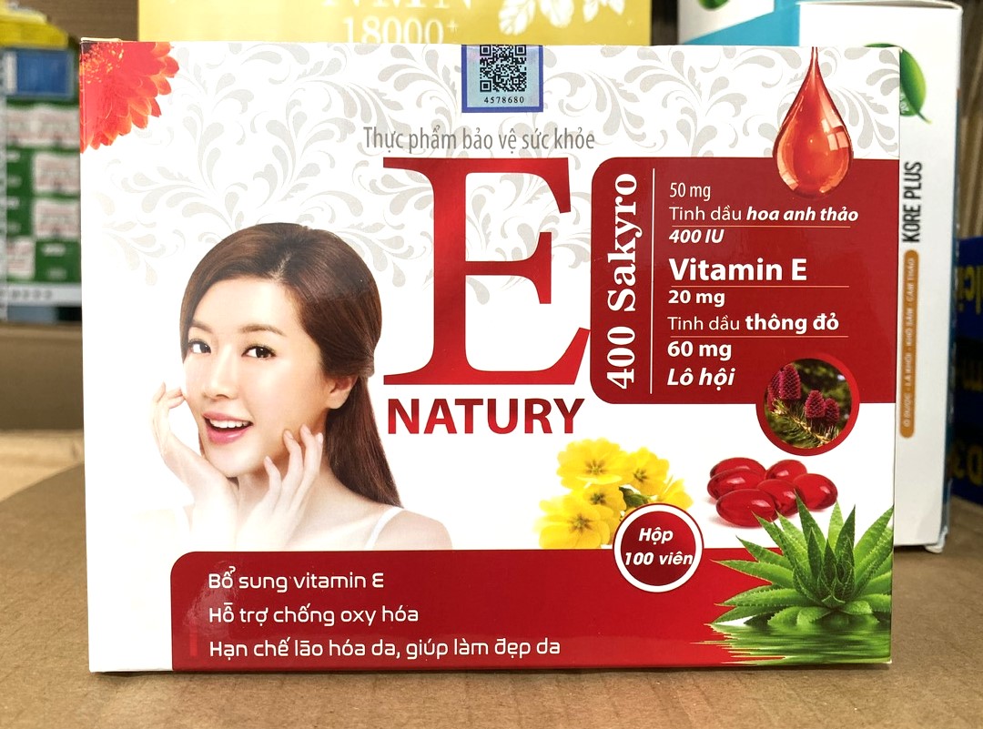 E kore 4000 E đỏ bổ sung Vitamin E chiết xuất từ lô hội chống oxy hóa, chống lão hóa da, bổ sung vitamin e,sáng da