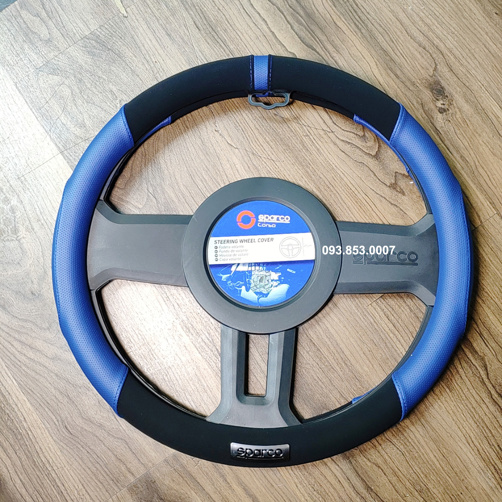 Bọc Vô Lăng Sparco Italia Cao Cấp Model 103BL cho các dòng ô tô xe hơi phổ thông size 37-38-39cm (màu xanh)