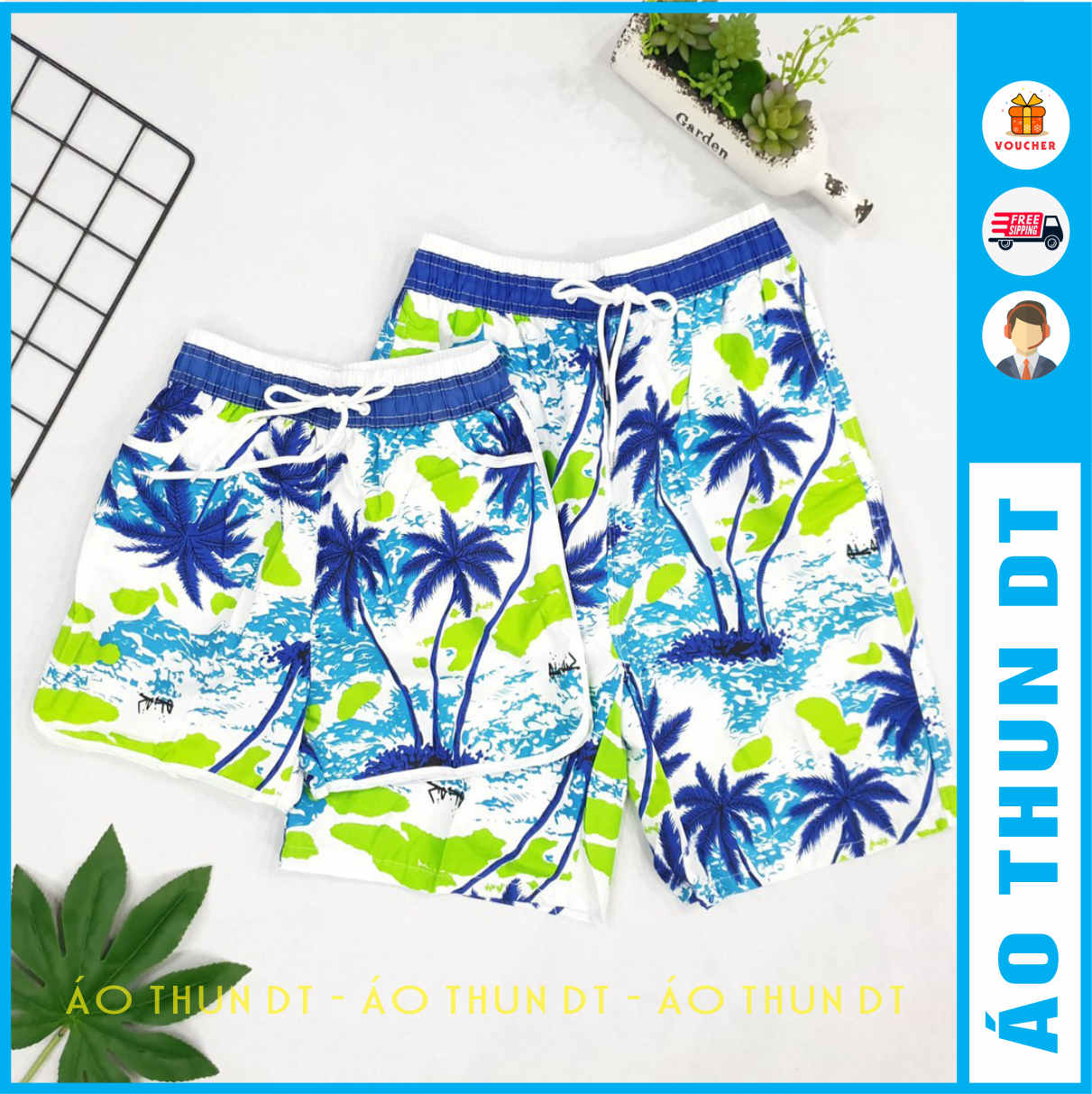 Quần đi biển - Cây dừa xanh