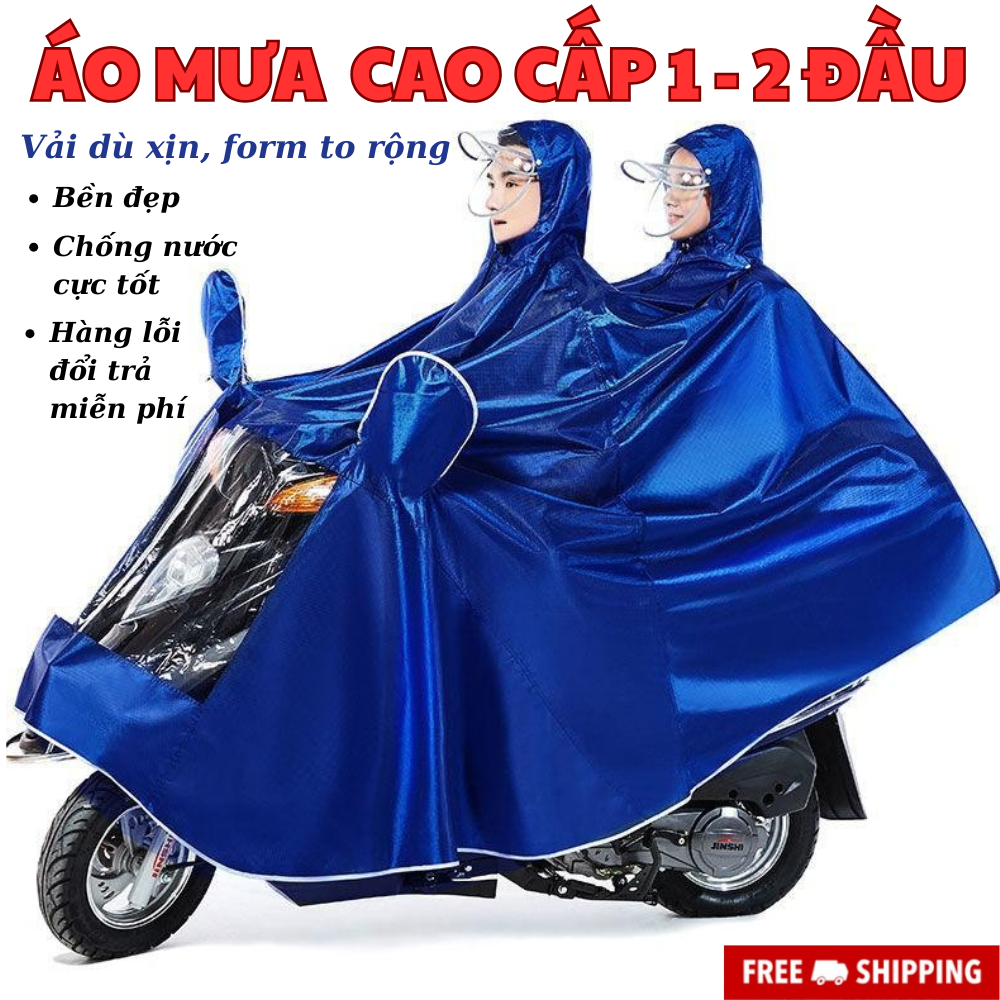 [ SIÊU BỀN] ÁO MƯA ĐÔI 2 CỔ HÀNG VNXK AN TOÀN, TIỆN DỤNG, GỌN NHẸ, ÁO MƯA CÓ THỂ GẤP GỌN- ÁO MƯA 2 ĐẦU – ÁO MƯA ĐÔI 2 CỔ CAO CẤP, RỘNG RÃI CHE CHẮN MƯA CỰC TỐT