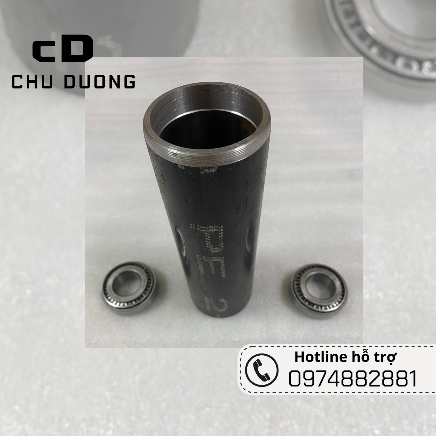 1 ống cổ và 2 vòng bi côn 30205 dùng lắp ráp xe 3_4 bánh và các loại phương tiện khác