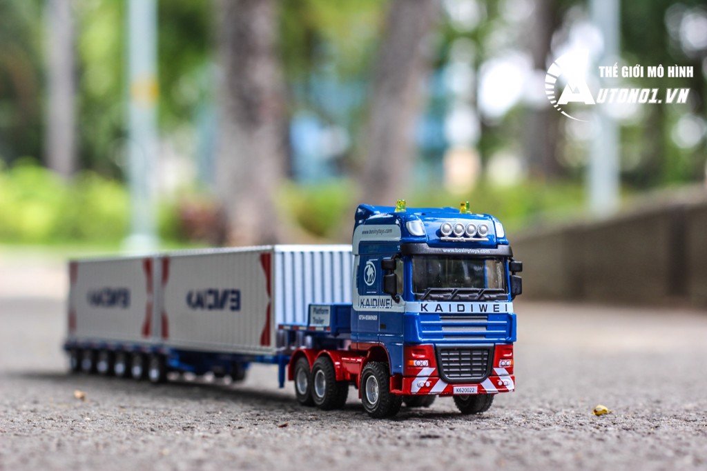 MÔ HÌNH XE CONTAINER HẠNG NẶNG XANH 1:50 KAIDIWEI 6625