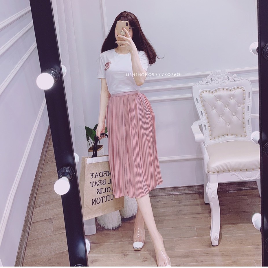 Chân Váy Xếp Ly Dáng Dài