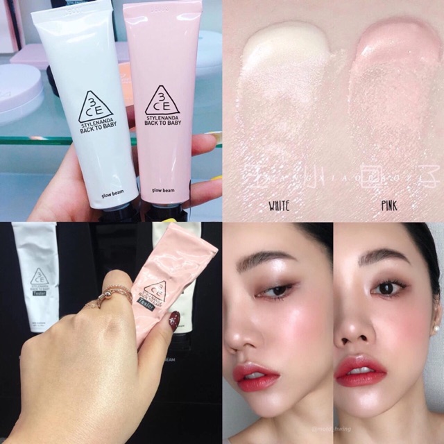 Kem Lót 3CE Back To Baby Glow Beam 30ml