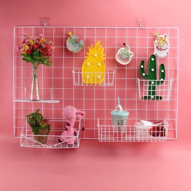 Giỏ Lưới,Khung Lưới- Decor trang trí nhiều mẫu mã đa dạng (Tặng kèm đinh treo lưới)