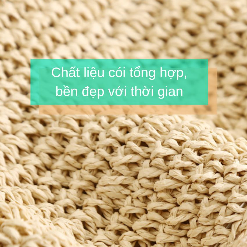 Mũ Bucket cói mềm viền ren nữ tính