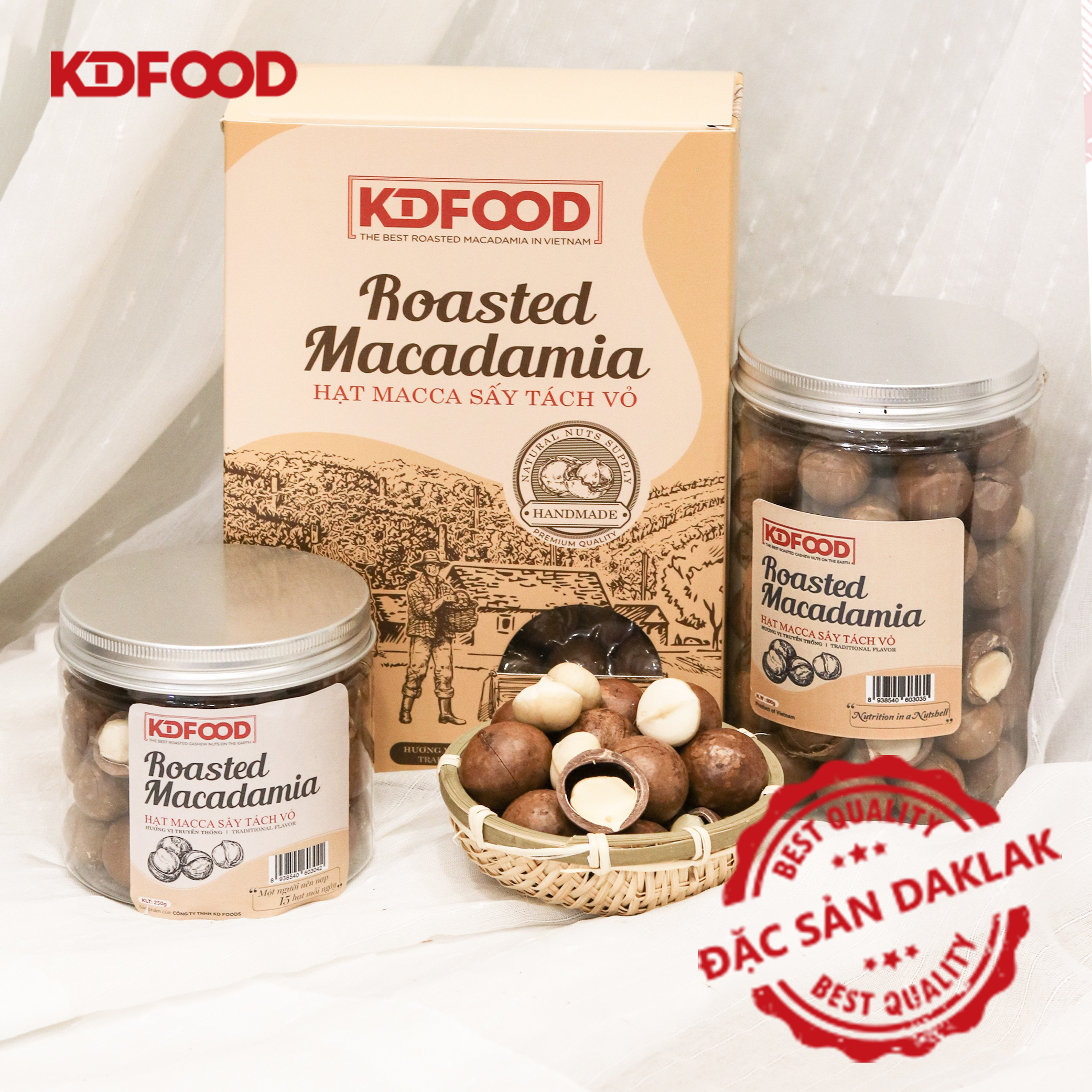 Hạt Mắc Ca Sạch ĐắkLắk - Macca Nứt Vỏ Tây Nguyên (250g/túi)