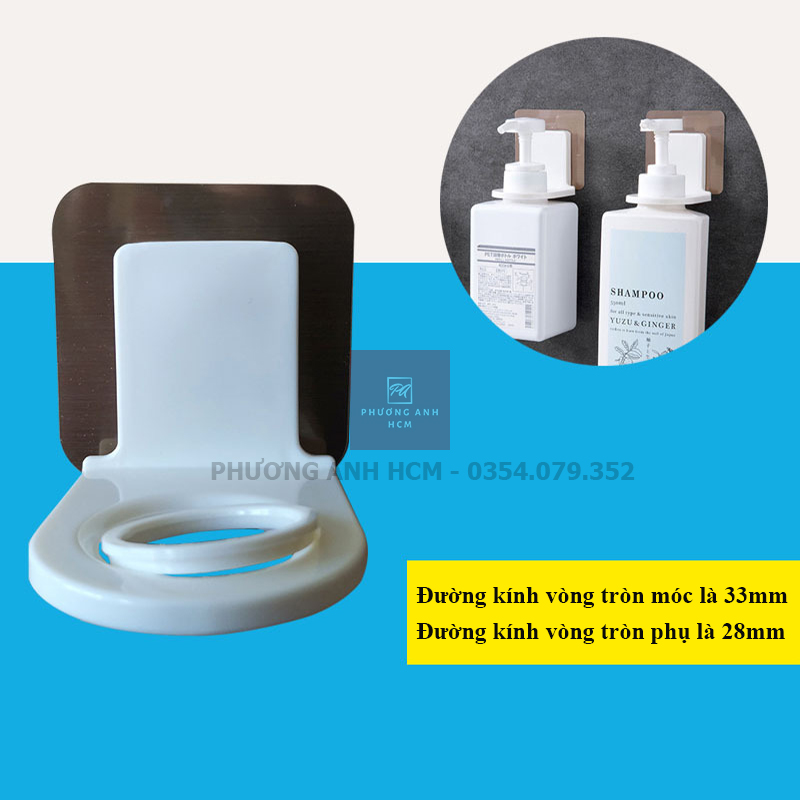[HCM]Móc Dán Tường Treo Chai Dầu Gội Sữa Tắm Xà Phòng Nước Rửa Tay/ Giá Gắn Tường Nhà Tắm Bồn Rửa