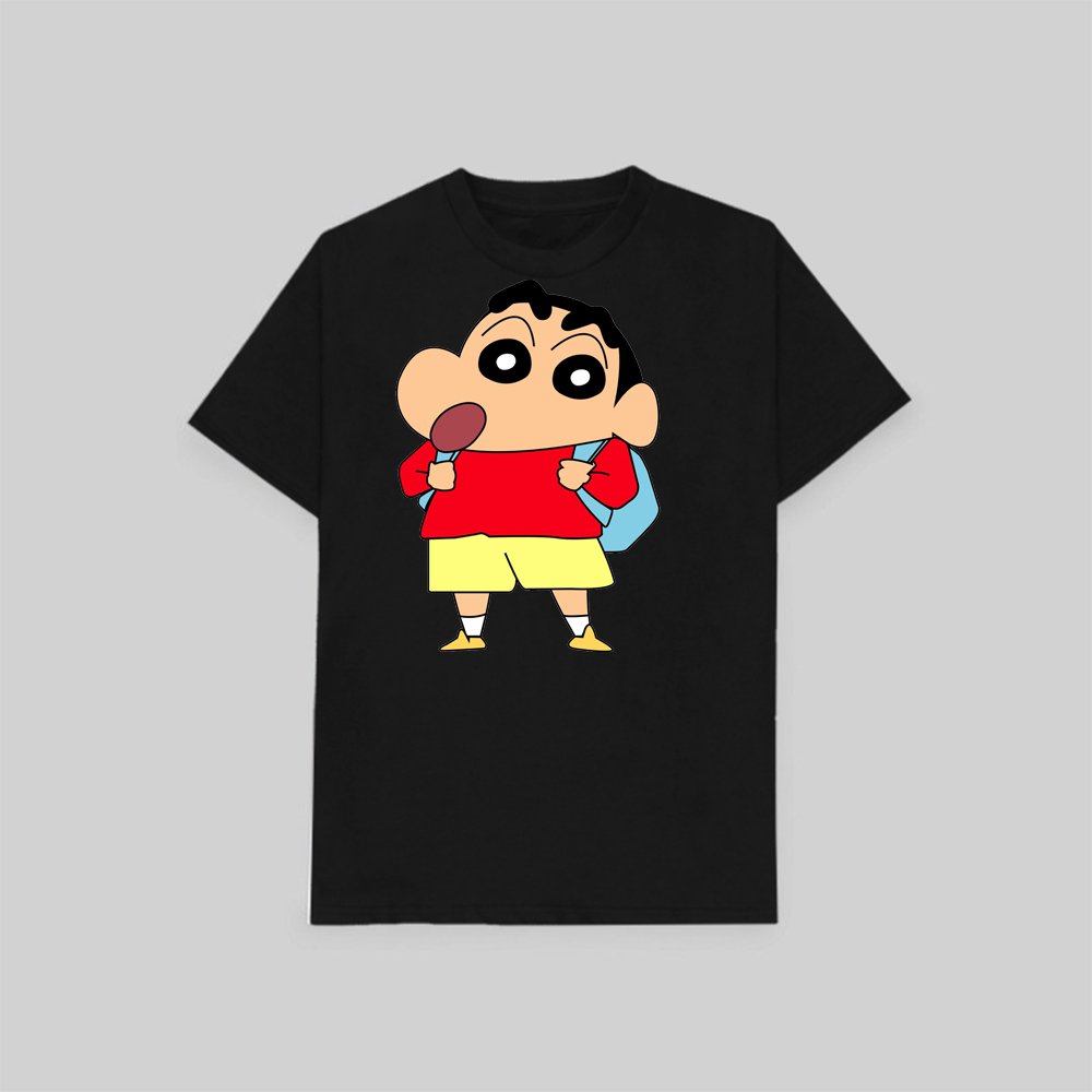 Áo thun phông đen in hình Doraemon anime