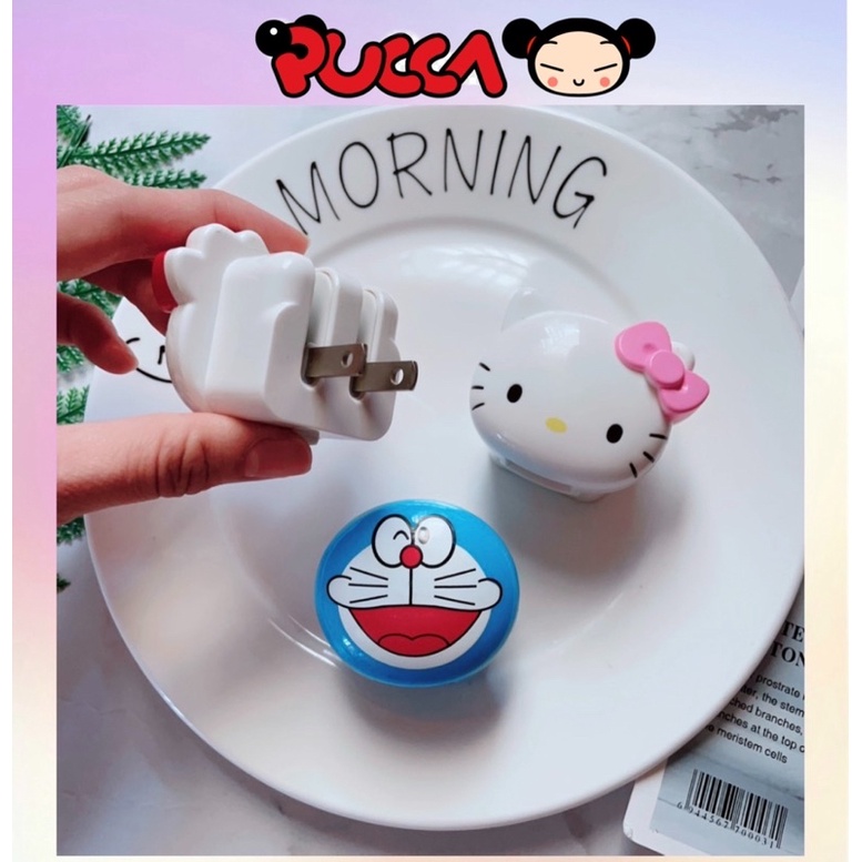 Củ Sạc, Cốc Sạc Cổng USB Hoạt Hình Doraemon, Kitty