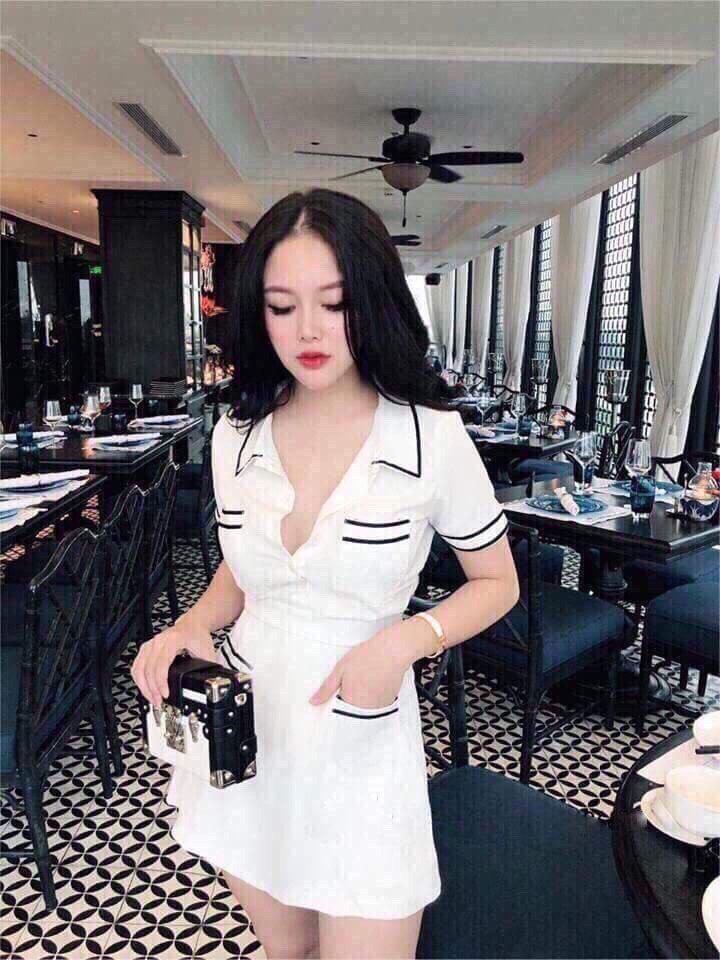 Đầm sơ mi cột nơ