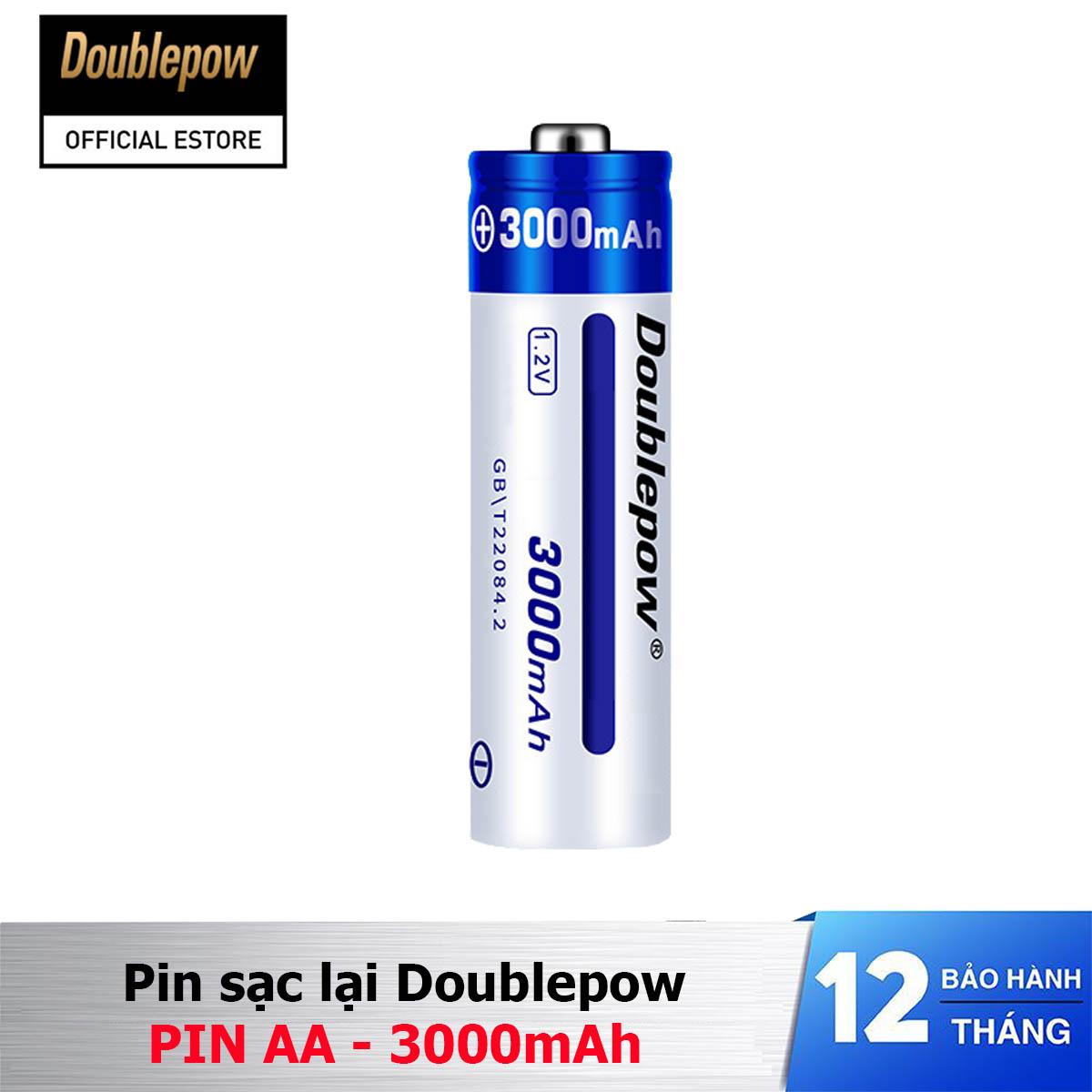 Pin sạc lại Doublepow AA 3000mAh (xanh) - Mua 4 viên tặng 01 vỏ hộp đựng pin