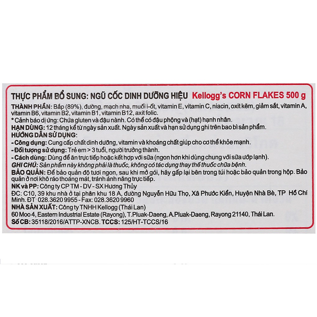 Ngũ cốc ăn sáng Kellogg's Corn Flakes 500g