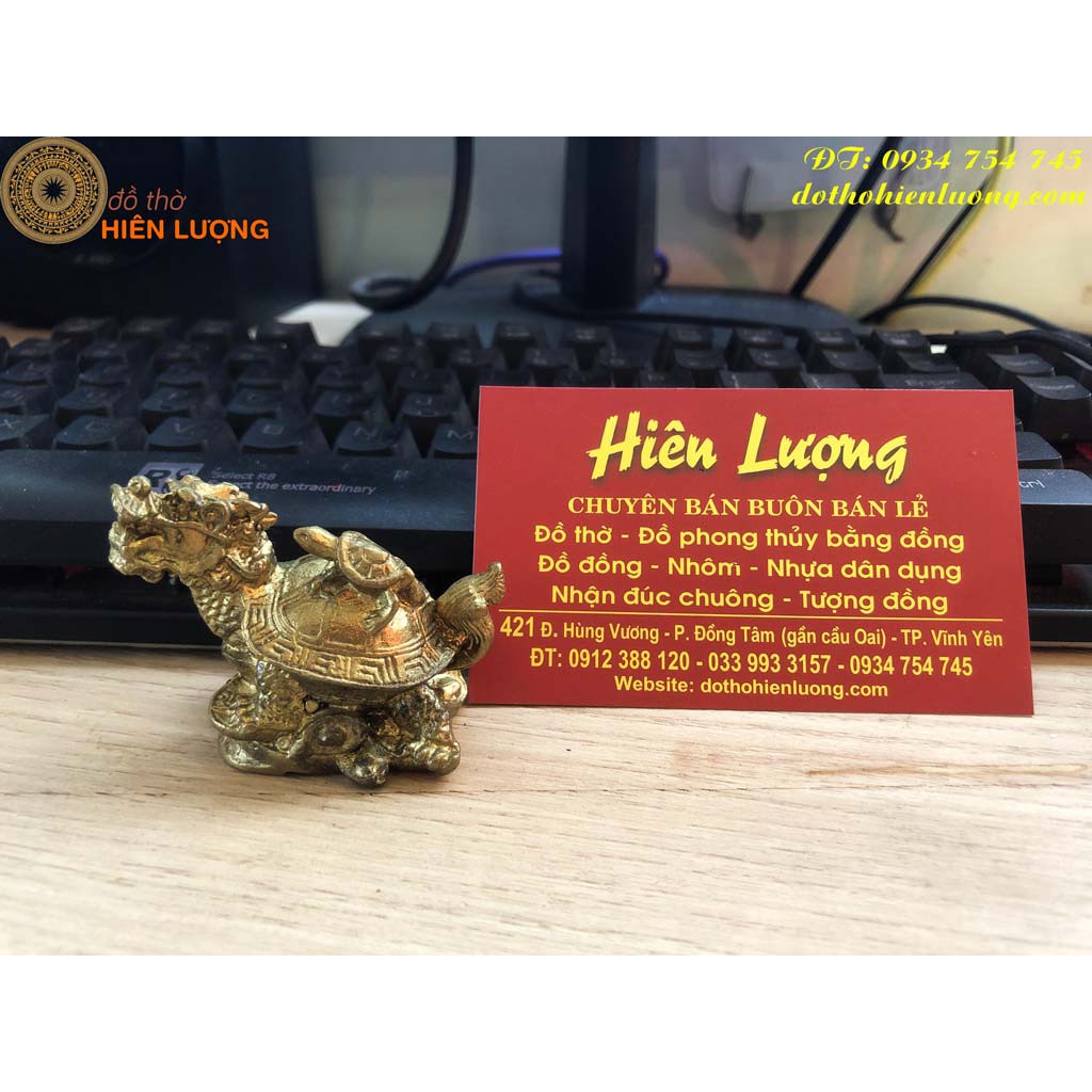 Long Quy Mini Bằng Đồng Phong Thủy Cao 5cm- Rùa Đầu Rồng
