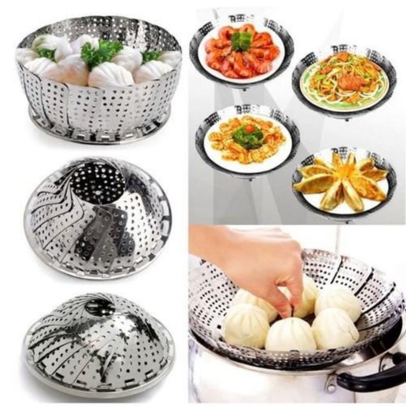 Xửng hấp Inox Gấp Gọn
