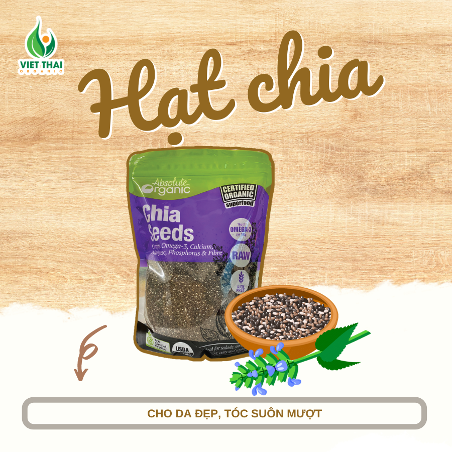 Hạt Chia [] Hạt Chia Úc Absolute Organic Mới  (1Kg) - Yêu Hạt