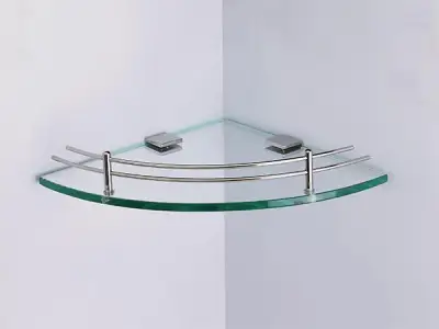 [HCM]Kệ góc gương phòng tắm Inox cao cấp 25cm x 25cm ( Kính cường lực 10mm PE36 )