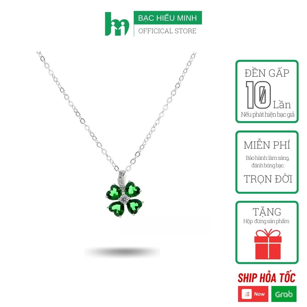 Dây và mặt dây chuyền Bạc Hiểu Minh cỏ 4 lá bạc ý dmd015g