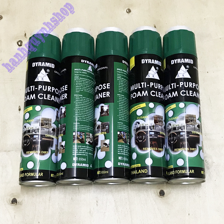 Combo 5 Chai Xịt Bọt Vệ Sinh Nội Thất Ô Tô Đa Năng Foam Cleaner Màu Xanh 650ml