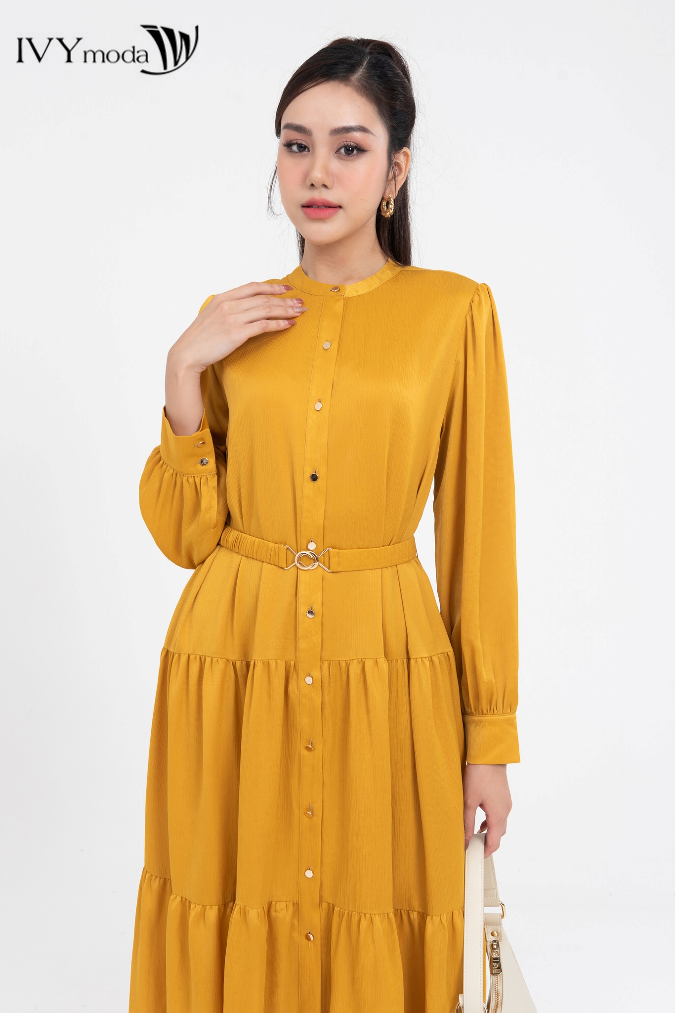 [DUY NHẤT 9.4  SIÊU VOUCHER 15% - FREESHIP ĐƠN 499K] Đầm maxi lụa phối đai IVY moda MS 48T0216