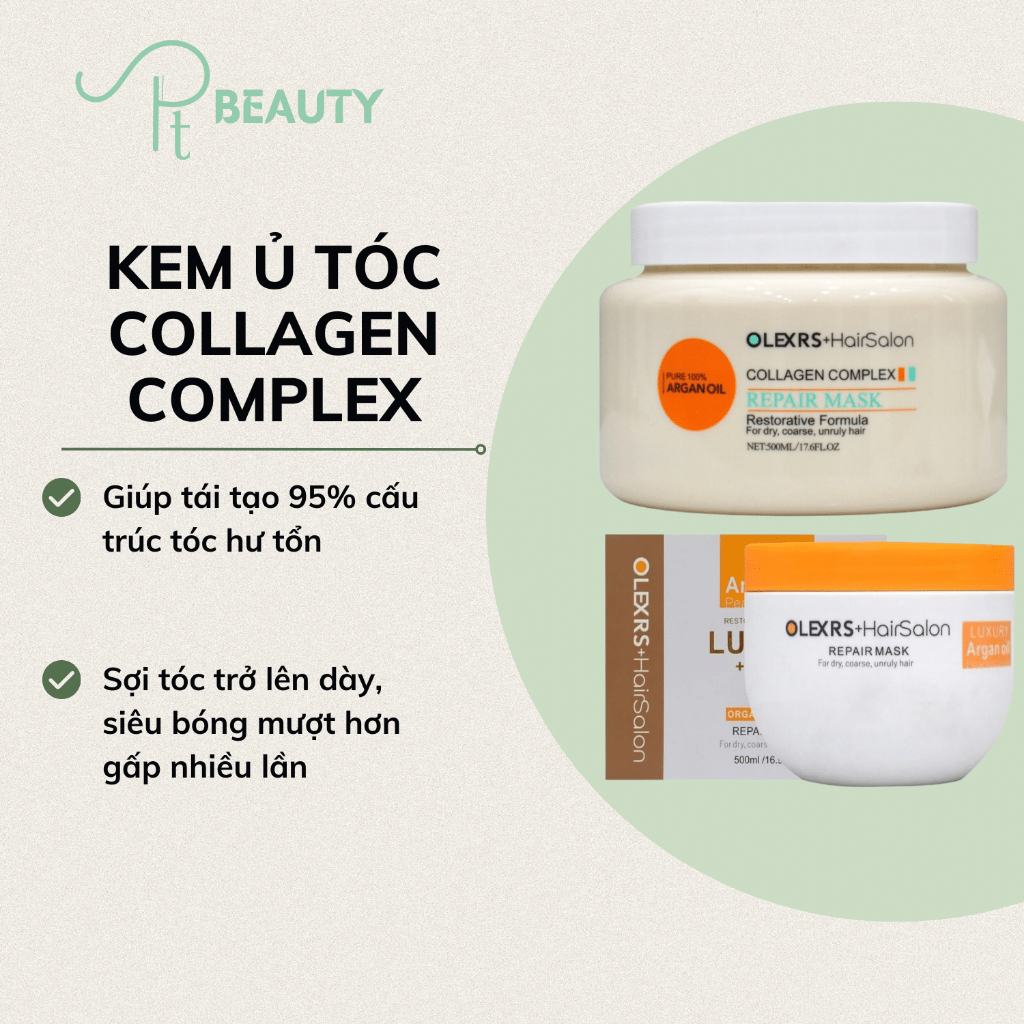 Kem Ủ Tóc Siêu Phục Hồi Tóc Hư Tổn Olexrs Collagen Complex 500ml