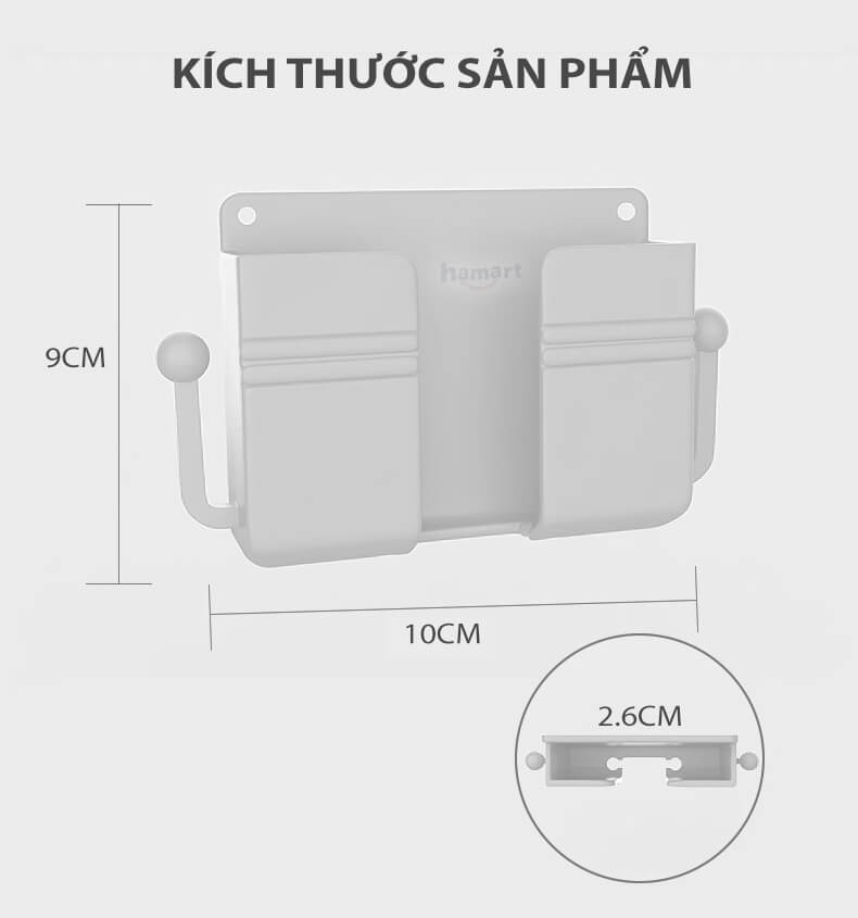 Punch-free Mobile Phone Holder Wall Mount Stand Remote Control Organizer Storage Box Charging Bedside Container Rack